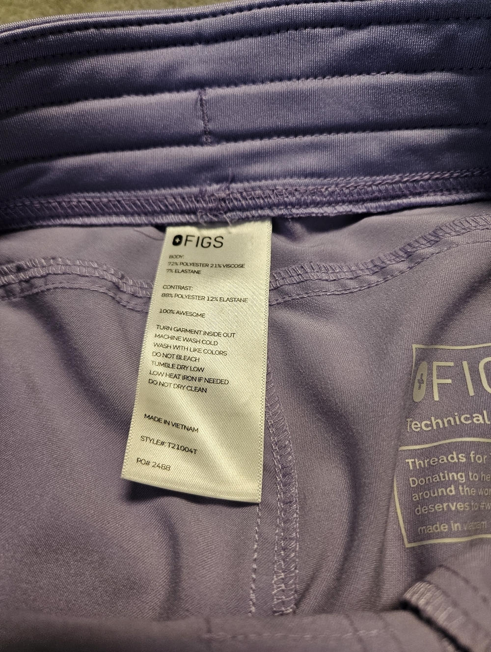 Figs Kade Cargo Scrub Lavender Pants Size S - Picture 5 of 10